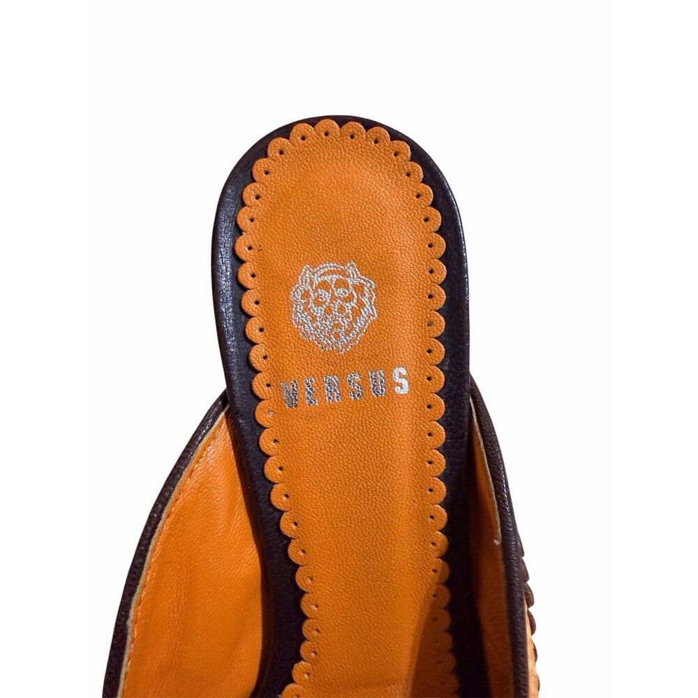 Vintage Versus Versace Raffia Slingback Kitten Heel Mules Italy Size EU 37 - Picture 5 of 9